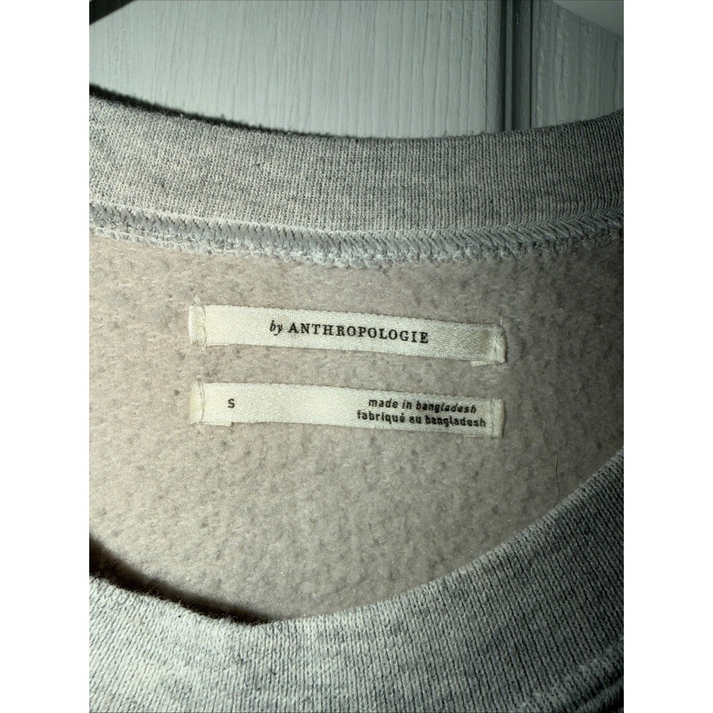 Anthropologie Mon Amour Dog Graphic Gray/Cream Pullover Sweatshirt Women's Sz S - Picture 3 of 4